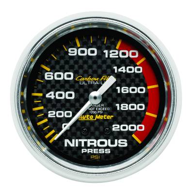 AutoMeter - AutoMeter 4828 Carbon Fiber Mechanical Nitrous Pressure Gauge