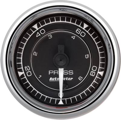AutoMeter - AutoMeter 9753 Chrono Chrome Oil Pressure Gauge 100PSI 2-1/16" Stepper Motor