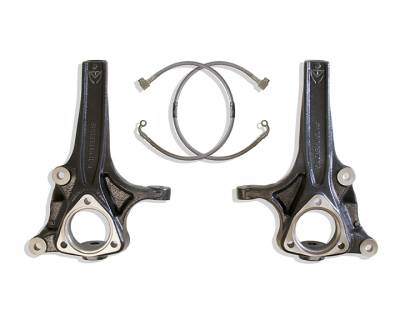 MaxTrac - MaxTrac 702740 4" Lift Spindles w/Ext Brake Lines for 19-24 RAM 1500 2WD 6 Lug