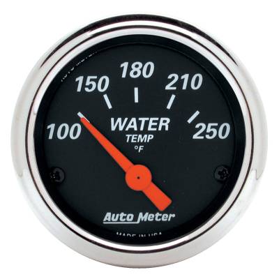 AutoMeter - AutoMeter 1436 Air-Core Designer Black Water Temp Gauge 100-250 -DEG F 2-1/16"
