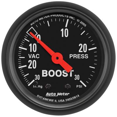 AutoMeter - AutoMeter 2614 Z-Series Vacuum/Boost Gauge 30IN HG/30PSI 2-1/16" Full Sweep