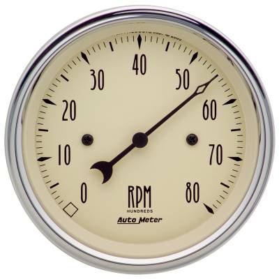 AutoMeter - AutoMeter 1890 Antique Beige In-Dash Tachometer Gauge 8000RPM 3-3/8"