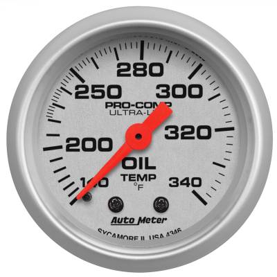 AutoMeter - AutoMeter 4346 Ultra-Lite Mech Oil Tank Temperature Gauge 140-340 -DEG F 2-1/16"