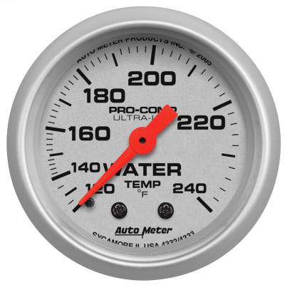 AutoMeter - AutoMeter 4333 Ultra-Lite Mechanical Water Temp Gauge 120-240 °F/12' 2-1/16"