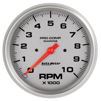 AutoMeter - AutoMeter 200801-33 Marine Tachometer Silver 0-10000RPM 5"