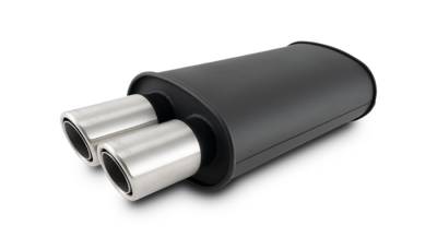 Vibrant Performance - Vibrant 12310 StreetPower Black Universal 2.5" Muffler w/Dual 304SS Brushed Tips