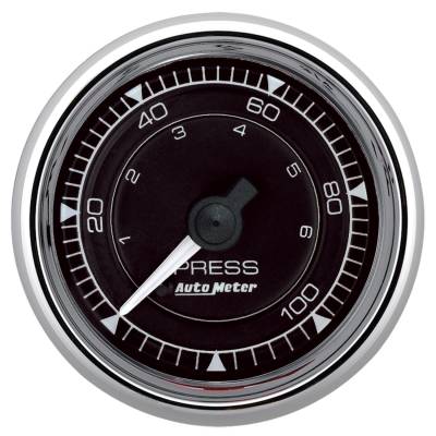 AutoMeter - AutoMeter 9721 Chrono Chrome Oil Pressure Gauge 0-100PSI 2-1/16"