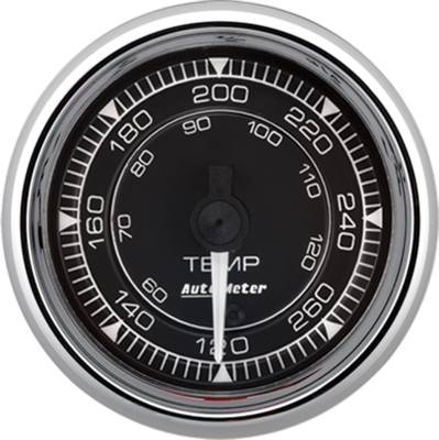 AutoMeter - AutoMeter 9754 Chrono Chrome Water Temp Gauge 120-280ºF 2-1/16" Stepper Motor