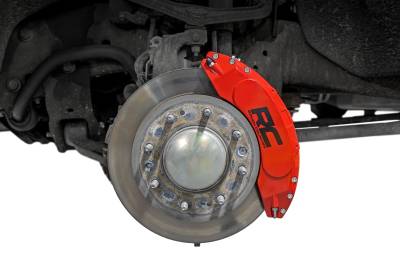Rough Country Suspension Systems - Rough Country 71110-Bolt-On Fr/Rr Caliper Covers Red for 20-26 Silverado/Sierra