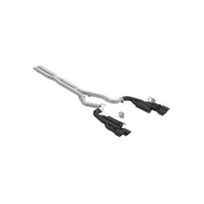 MBRP Exhaust - MBRP Exhaust S7282BLK Blk 3" Cat-Back Dual Rear Exit w/Muffler 24-26 Mustang GT