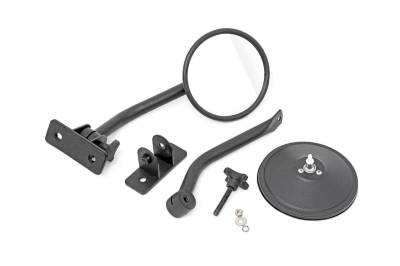 Rough Country Suspension Systems - Rough Country A-Pillar Mount Round Trail Mirrors for Jeep Wrangler JK 10519A