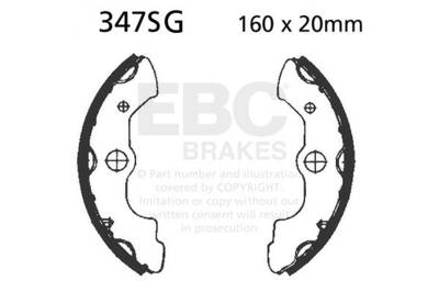 EBC Motorcycle Brakes - EBC Motorcycle Brakes 347SG Motorcycle Sintered Grooved Replacement Brake Shoes