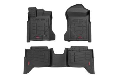 Rough Country Suspension Systems - Rough Country SM51003 Front/Rear Floor Liners Black for 24-26 Ranger Crew