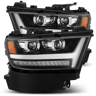 AlphaRex - AlphaRex 880513 Black Projector Plank Headlights for 19-24 RAM 1500