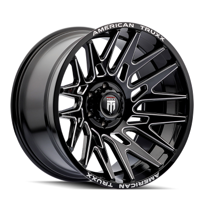 American Truxx - American Truxx AT1919 Evolution 22x12 8x180 -44mm Black/Milled AT1919-22278BM