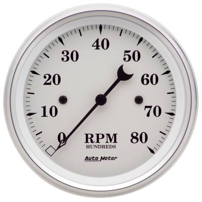 AutoMeter - AutoMeter 1690 Old Tyme White In-Dash Electric Tachometer 0-8000RPM 3-3/8"