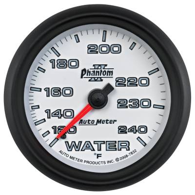 AutoMeter - AutoMeter 7832 Phantom II Mechanical Water Temp Gauge 120-240 -DEG F/6' 2-5/8"