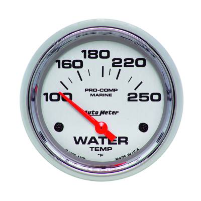 AutoMeter - AutoMeter 200763-35 Air-Core Marine Electric Water Temp Chrome 100-250F 2-5/8"