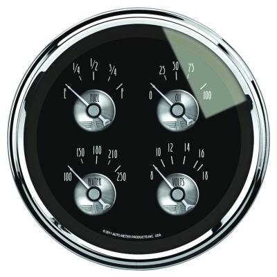 AutoMeter - AutoMeter 2012 Prestige Blk Diamond Quad Gauge 100PSI/100-250F/8-18V/0-90Ohm 5"