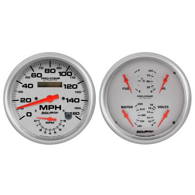 AutoMeter - AutoMeter 4405 Ultra-LiteQuad 2Pc Gauge/Tach/Speedometer Kit 5" 240-33Ohm