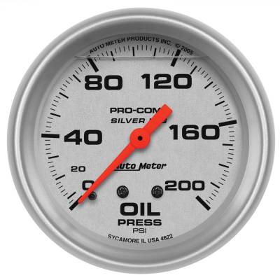 AutoMeter - AutoMeter 4622 Ultra-Lite Mechanical Oil Pressure Gauge 0-200PSI 2-5/8"