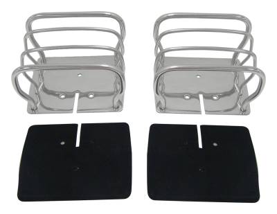 RT Offroad - RT Offroad RT34090 SS Euro Tail Lamp Guard Set for 76-06 Jeep CJ/Wrangler YJ/TJ