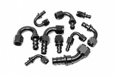 RADIUM Engineering - RADIUM Engineering 14-0208 PUSHLOK Hose END 8AN 90-DEG