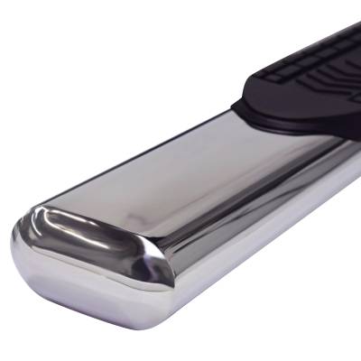 TrailFX - TrailFX A8251S 6" Oval Straight Nerf Bar w/Step Pad SS Rocker Mount