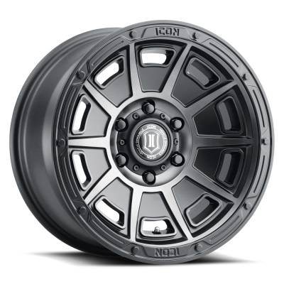 ICON Alloys - ICON Alloys Victory 17x8.5 5x5.0 -6mm Satin Black 3017857345SSBT