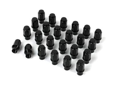 ICON Alloys - Icon ALLOYS LUG NUT Kit BLACK 14 x 1.5/24 COUNT 6 POINT CUSTOM SHANK