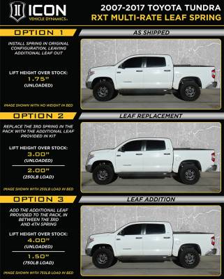 ICON Vehicle Dynamics - ICON 158509 Rear Multi-Rate RTX Leaf Spring Kit for 07-21 Toyota Tundra