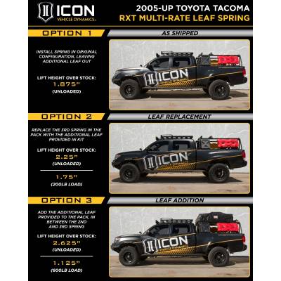 ICON Vehicle Dynamics - ICON K53008T Stage-8 0-3.5"/0-2.75" Lift Kit w/Tubular UCA for 05-15 Tacoma