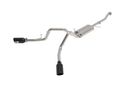 aFe Power - aFe 49-33126-B RR 3" Cat-Back Exhaust System Dual Side Exit w/Blk for 21-26 F150