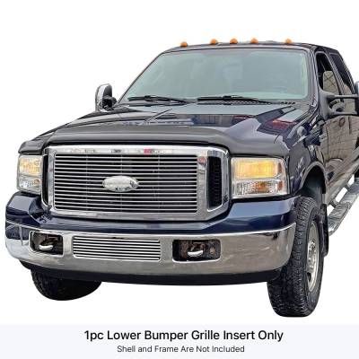 APS - APS GR06FEG98S SS Billet Bumper Grille Polish for 05-07 Super Duty/Excursion