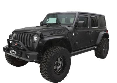 Bushwacker - Bushwacker Flat Style Front/Rear Fender Flares Black for Jeep JL 10923-07