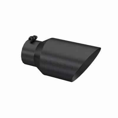 MBRP Exhaust - MBRP Exhaust T5072BLK Black T304 SS 4" Inlet Dual Wall Angle Cut 6" Out Tip