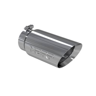 MBRP Exhaust - MBRP Exhaust T5053 T304 SS 4" Inlet Dual Wall Angle Cut 5" Outlet Tip Universal