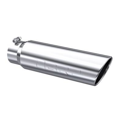 MBRP Exhaust - MBRP Exhaust T5124 T304 SS 4" Inlet Single Wall Rolled Angle Cut 5" Out Tip