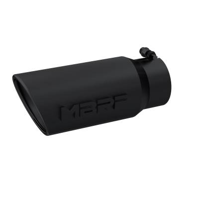 MBRP Exhaust - MBRP Exhaust T5051BLK T304 SS 4" Inlet Single Wall Rolled Angle 5" Out Tip