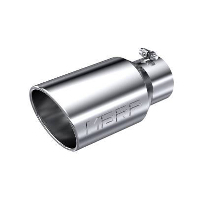 MBRP Exhaust - MBRP Exhaust T5073 T304 SS 4" Inlet Single Wall Rolled Angle Cut 6" Out Tip