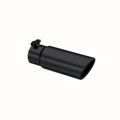 MBRP Exhaust - MBRP Exhaust T5115BLK Blk T304 SS 3" In Single Wall Rolled Angle Cut 3" Out Tip