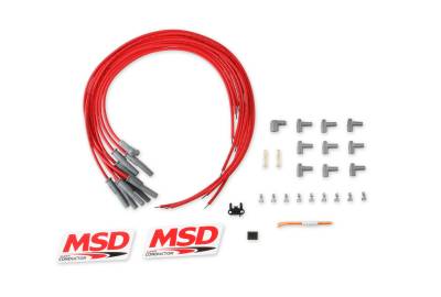 MSD - MSD Ignition 31189 Universal Multi-Angle Spark Plug Wire Set Red
