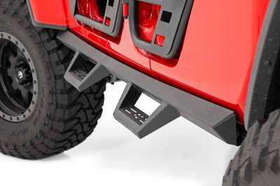 Rough Country Suspension Systems - Rough Country 90762 Contoured Drop Step Nerf Bars Black for 20-26 Gladiator JT