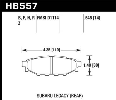Hawk Performance - Hawk Performance HPS 5.0 High Performance Street Brake Pads HB557B.545