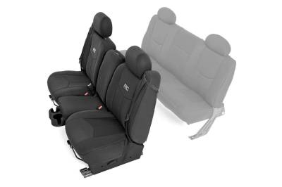 Rough Country Suspension Systems - Rough Country 91013 Front 40/40/20 Seat Covers Black for 99-06 Silverado/Sierra