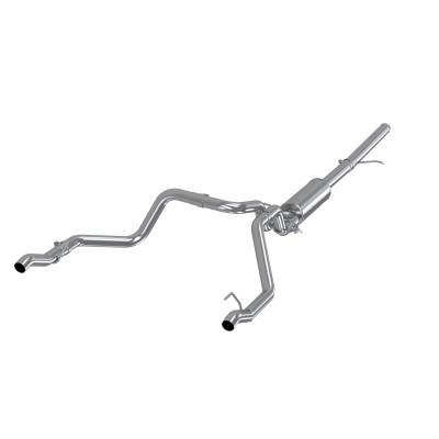 MBRP Exhaust - MBRP S5085304 T304 3" Cat-Back 2.5" Dual Exit w/Muffler 19-26 Silver/Sierra 1500