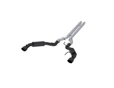 MBRP Exhaust - MBRP Exhaust S7278BLK Blk 3" Cat-Back Dual Split Exit w/Muffler 15-17 Mustang GT
