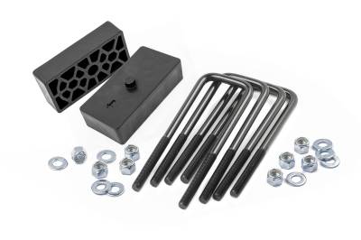 Rough Country Suspension Systems - Rough Country 6551 1.5" Rear Block/U-Bolt Kit for 11-19 Silverado/Sierra HD