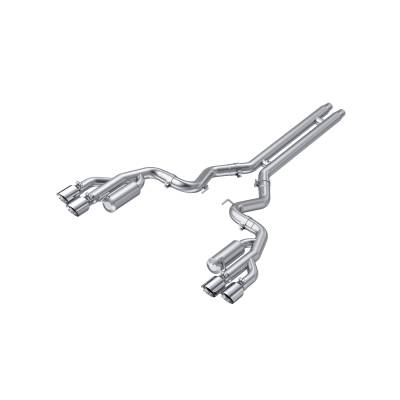 MBRP Exhaust - MBRP Exhaust S7207304 T304 3" Cat-Back Dual Exit w/o Muffler 18-23 Mustang GT