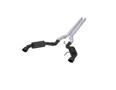 MBRP Exhaust - MBRP Exhaust S7277BLK Blk 3" Cat-Back Dual Split Exit w/Muffler 15-17 Mustang GT
